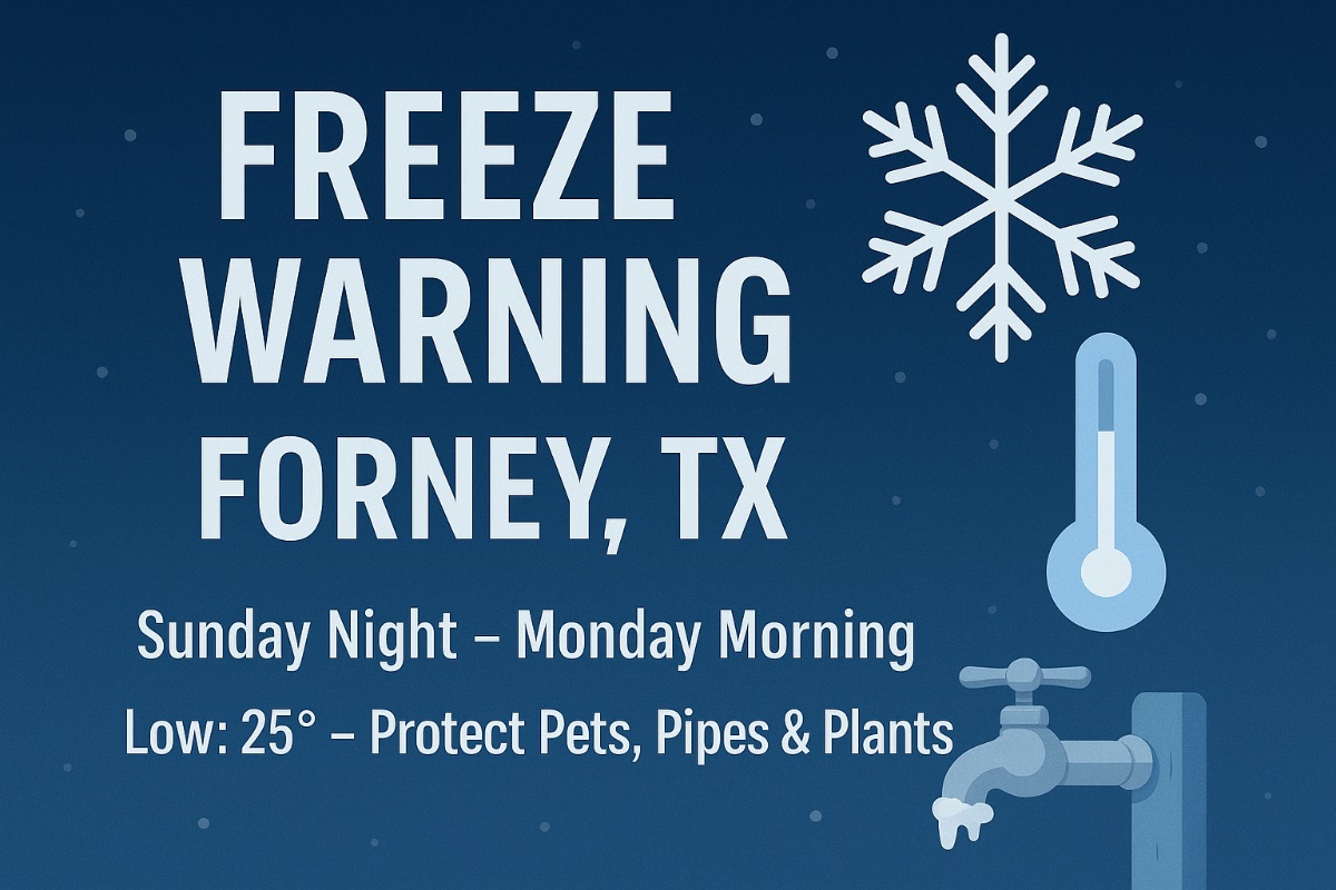Freeze Warning Issued for Kaufman County