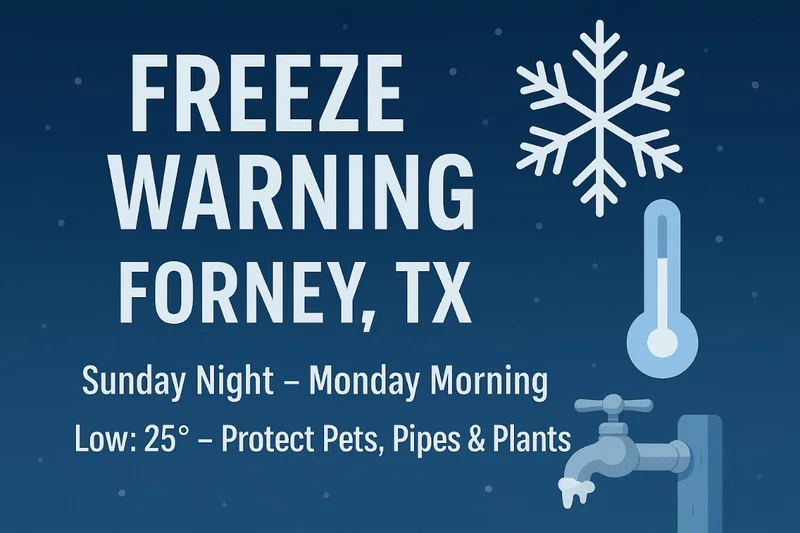 Freeze Warning Issued for Kaufman County