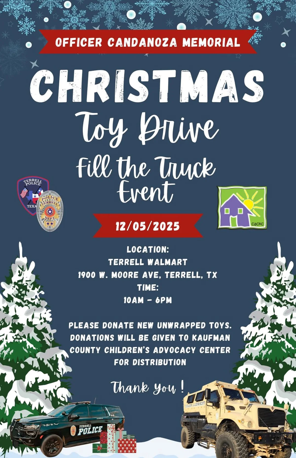 Community Unites for Officer Jacob Candanoza Memorial Toy Drive