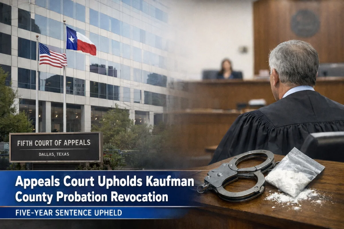 Appeals Court Upholds Kaufman County Probation Revocation, Five-Year Sentence