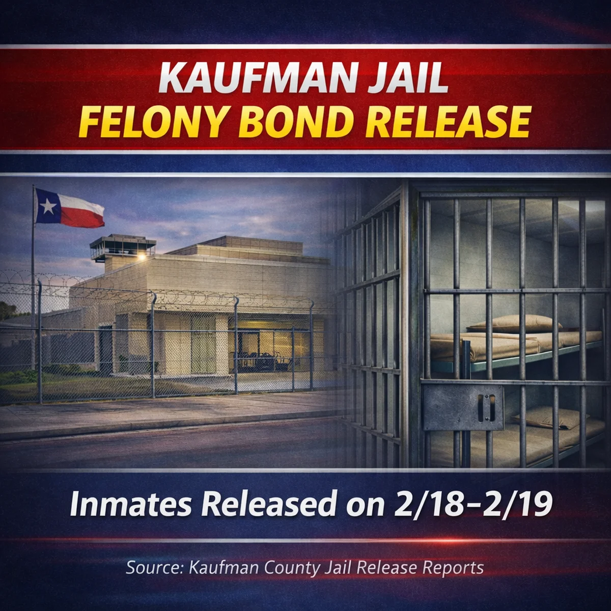 Kaufman Jail Release List- Which felony cases made bond?