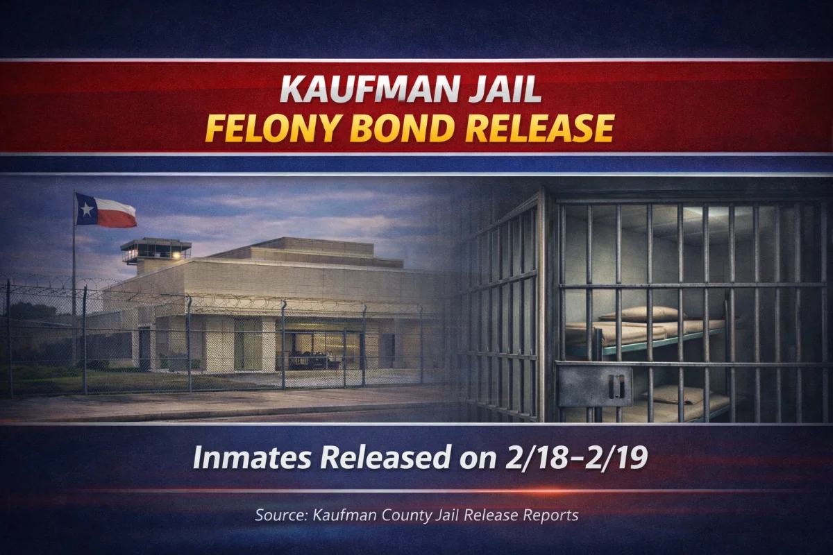 Kaufman Jail Release List- Which felony cases made bond?