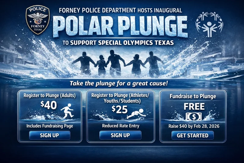 Forney Police Department Hosts Inaugural Polar Plunge to Support Special Olympics Texas