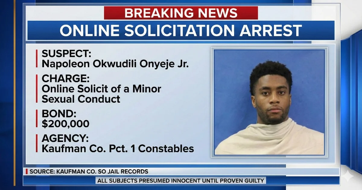 Kaufman County Constables Arrest Man for Alleged Online Solicitation of a Minor