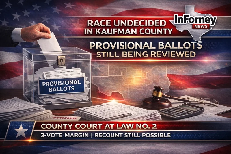 Kaufman County Court at Law No. 2 Race Still Pending as Provisional Ballots Are Reviewed