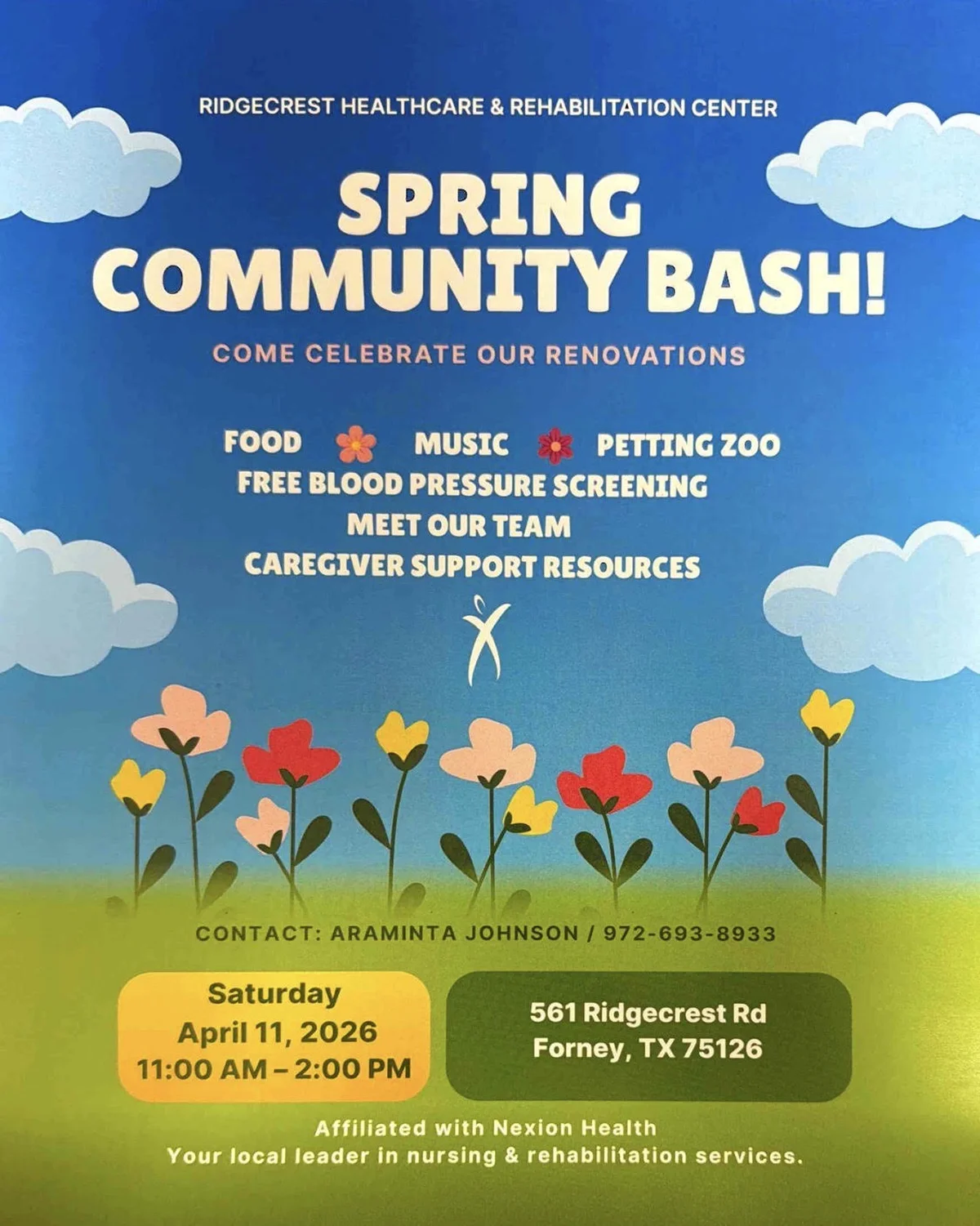 Ridgecrest Healthcare and Rehabilitation Center to Host Spring Community Bash