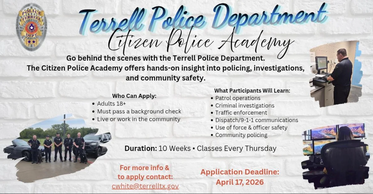 Terrell Police Department Extends Application Deadline for Citizens Police Academy
