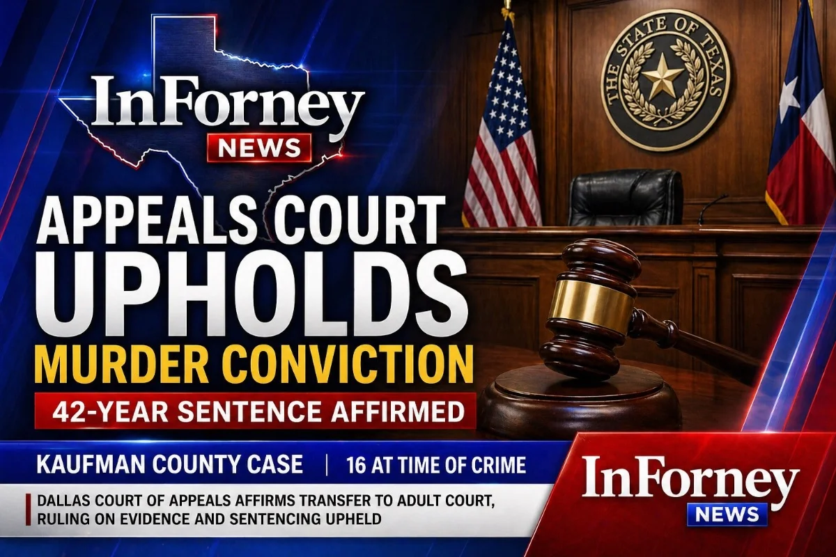 Dallas Appeals Court Upholds Kaufman County Juvenile Murder Conviction
