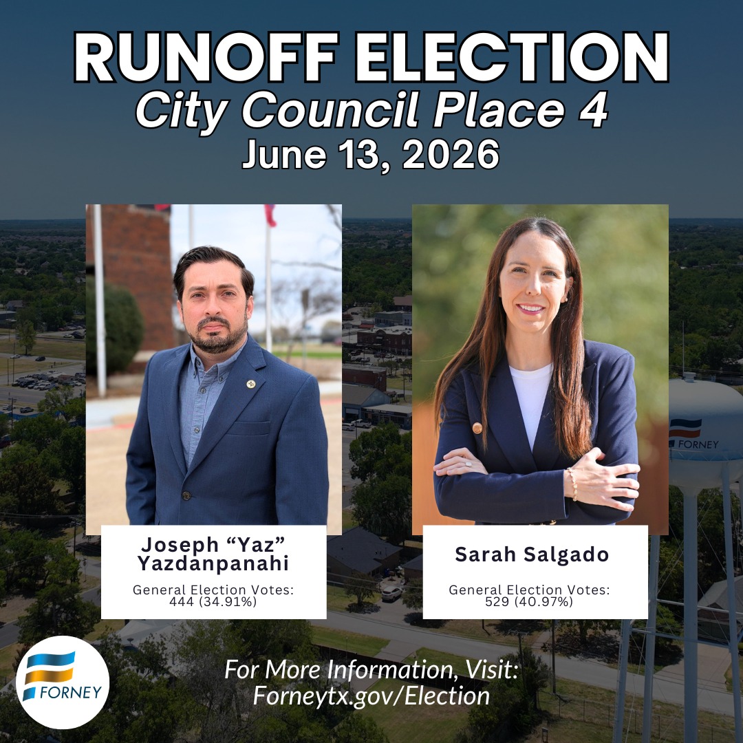 Forney City Council Place 4 Race Heads to June 13 Runoff