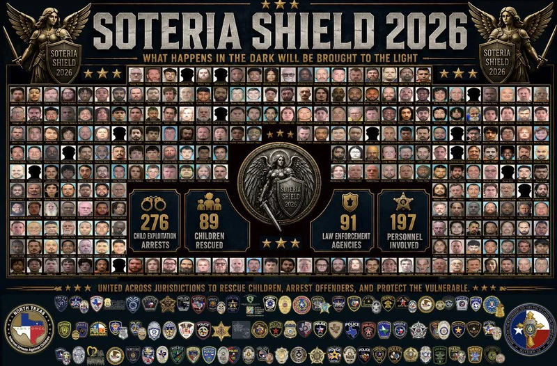 Operation Soteria Shield Results in 276 Arrests and 89 Children Rescued Across Texas