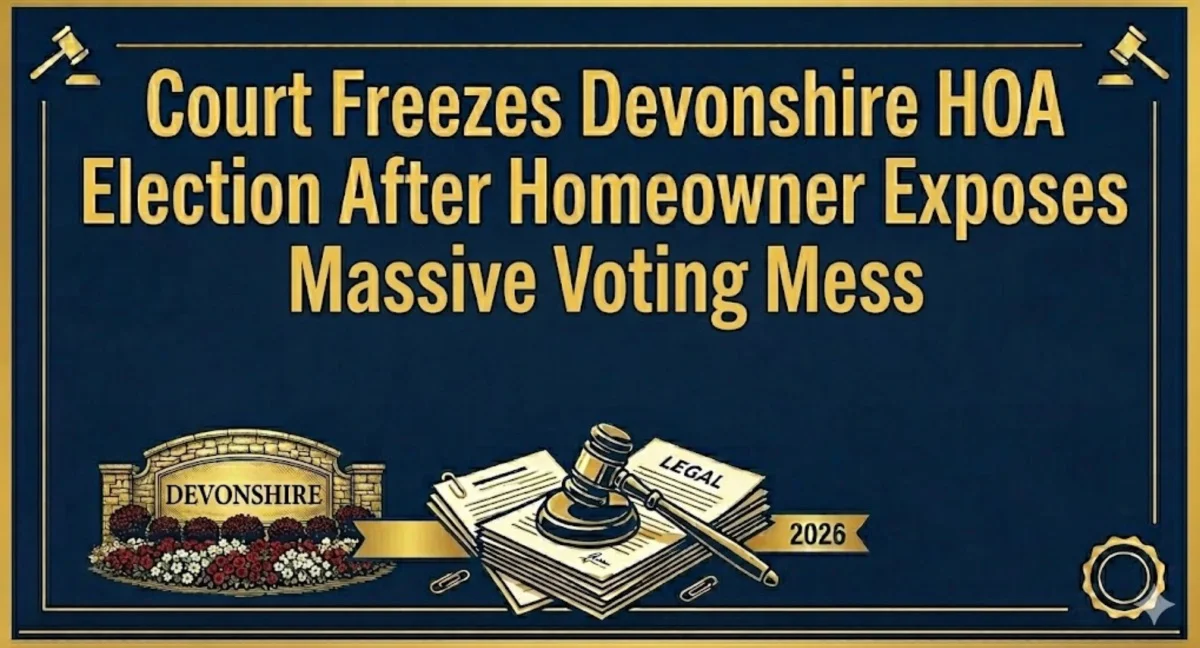 Court Freezes Devonshire HOA Election After Homeowner Exposes Massive Voting Mess