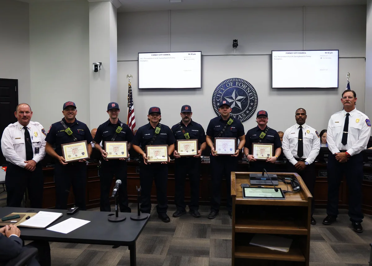Forney Firefighters Honored for Life-Saving Response During Cardiac Emergency