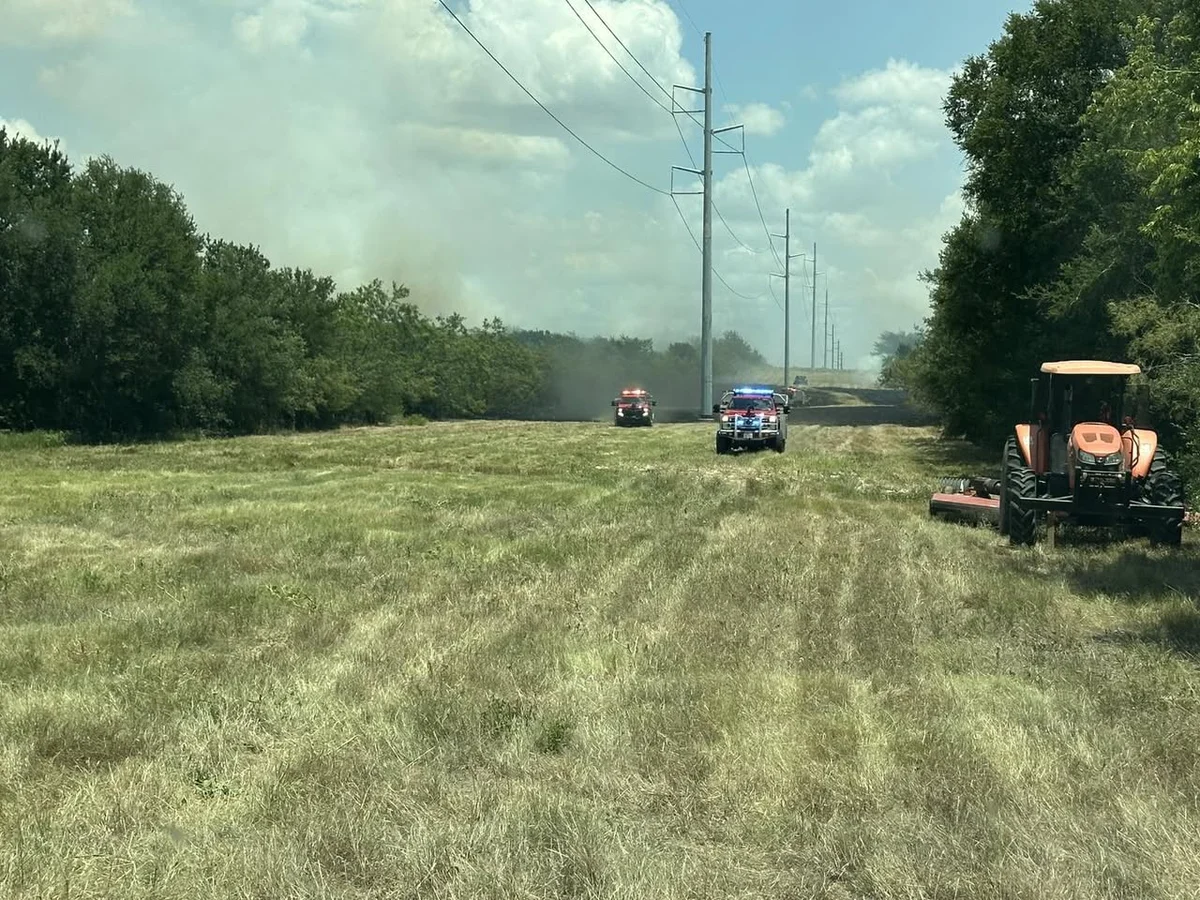 Emergency Crews Battle Large Brush Fire Near FM 987