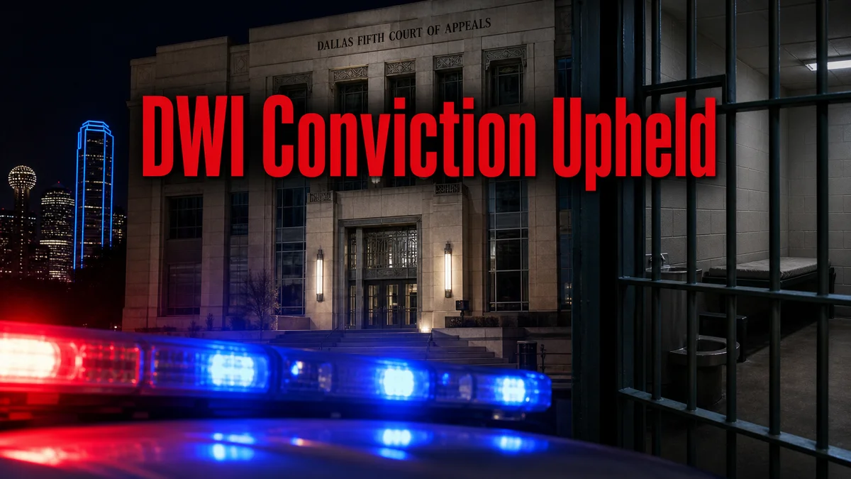 Appeals court upholds 5-year sentence in Kaufman County .264  DWI case
