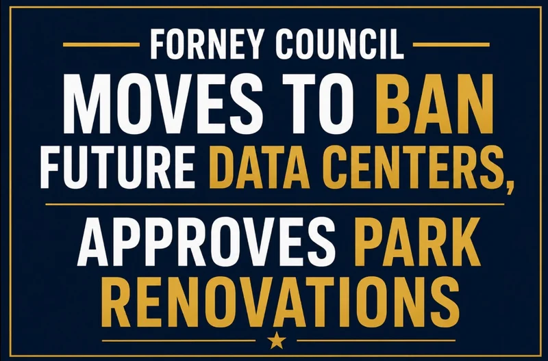 Forney Council Moves to Ban Future Data Centers, Approves Park Renovations