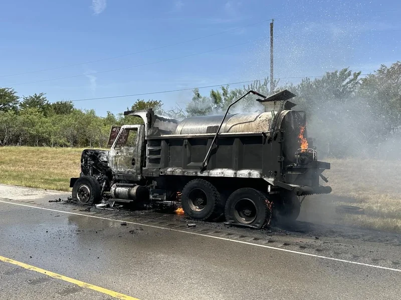 Traffic Delays Reported Following Heavy Truck Fire on Highway 34