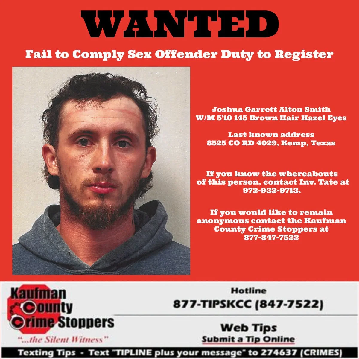 Kaufman County Crime Stoppers Seeks Public Assistance in Locating Two Wanted Individuals