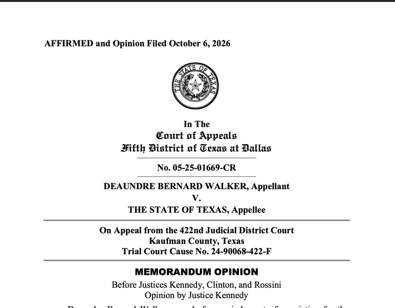 Appellate Court Upholds Life Sentence for Forney Ambush Killer