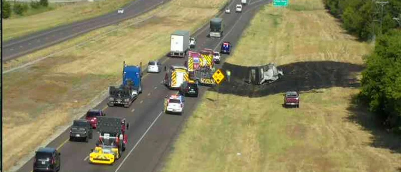 Police investigating driver's death after fiery crash on Interstate Highway 20