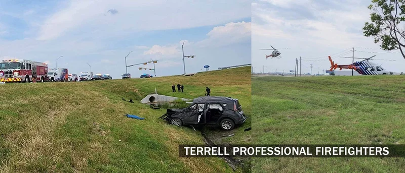 Multiple people ejected, airlifted from single-vehicle rollover crash in Terrell