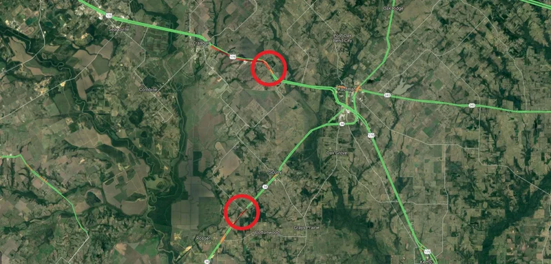 Wrecks causing major delays, roadway closures on U.S. Highway 175 and State Highway 34
