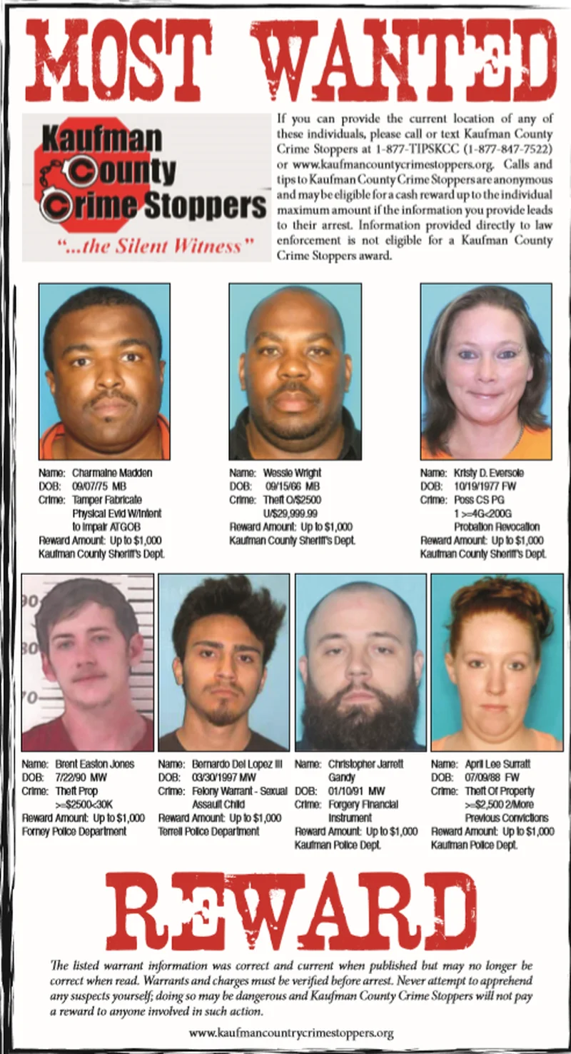 November 2018: Kaufman County's Most Wanted