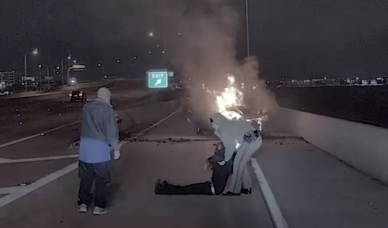 DPS Trooper Saves Driver from Burning Vehicle After Collision