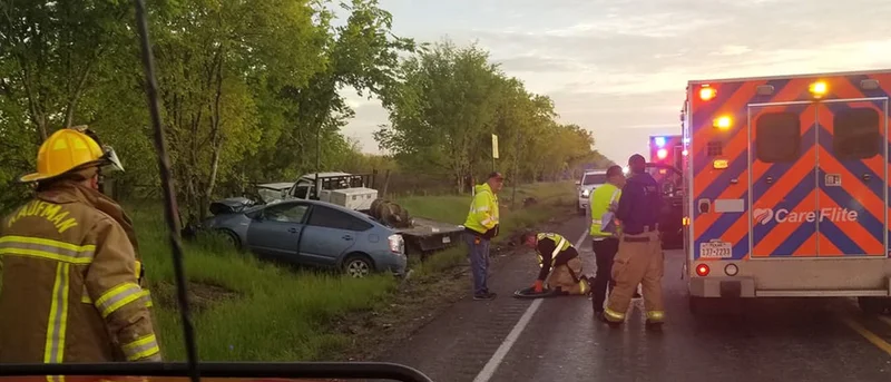 One extricated and airlifted, two others injured in SH 34 crash