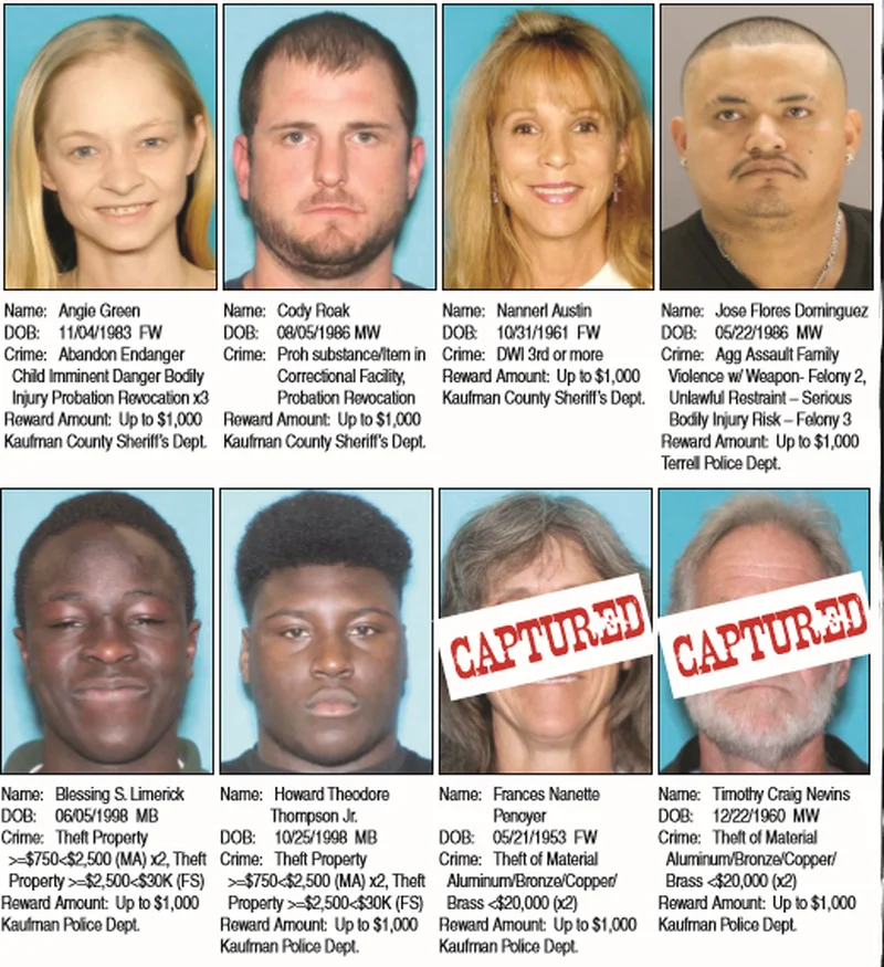 July 2018: Kaufman County's Most Wanted
