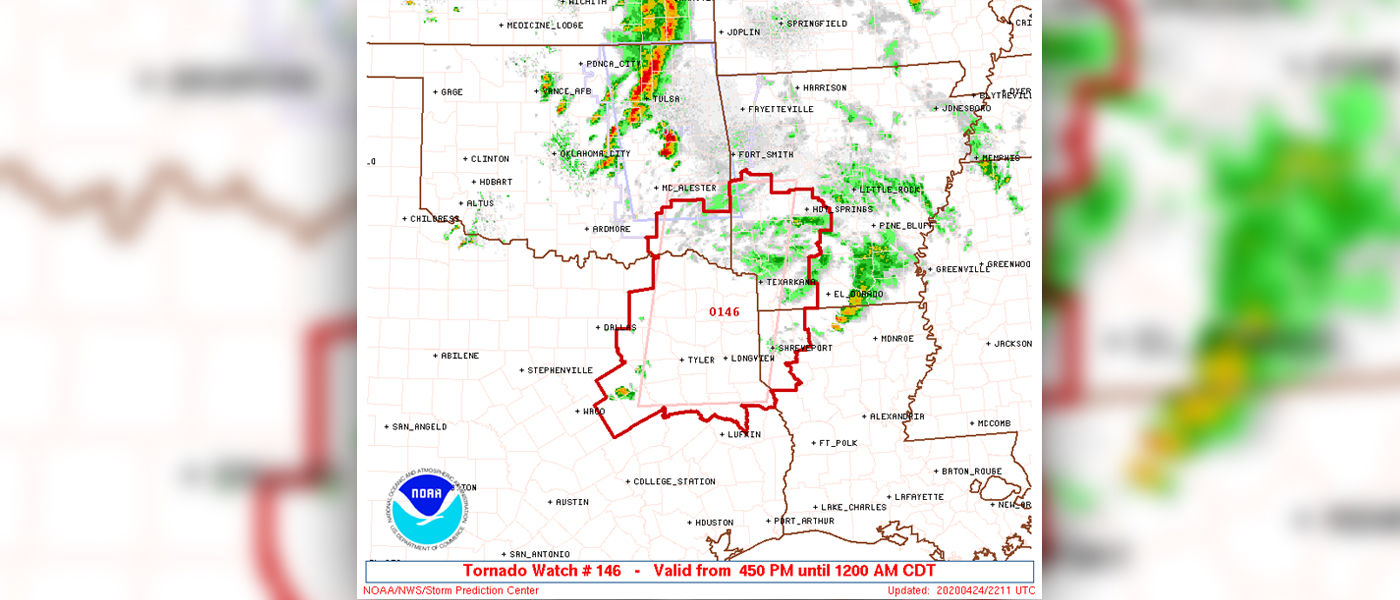 NWS issues Tornado Watch for portions of north Texas, including Kaufman ...