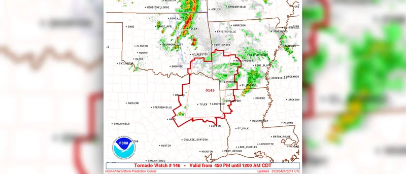 NWS issues Tornado Watch for portions of north Texas, including Kaufman County, until midnight