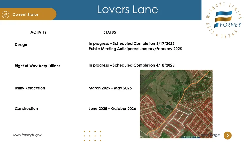 Lovers Lane Transformation to 3 Lanes Between Hwy 80 and FM 740