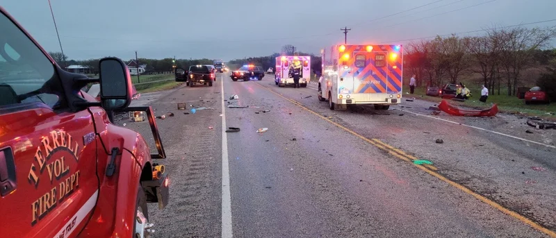 Two killed, one injured in 7-vehicle crash on SH 34