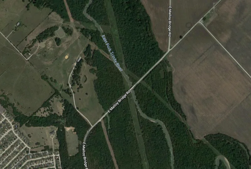 East Malloy Bridge Road closed due to flooding at East Fork Trinity River