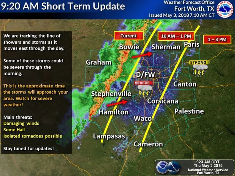 Severe Thunderstorm Watch for Kaufman County until 2 p.m.