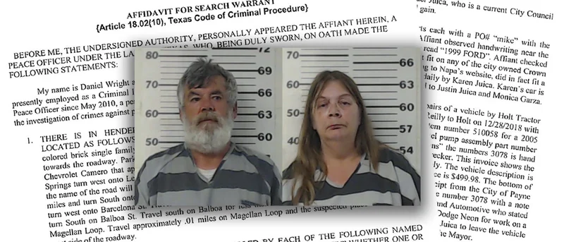 Affidavit alleges Payne Springs couple, who were city employees and an elected official, used city funds for personal gain