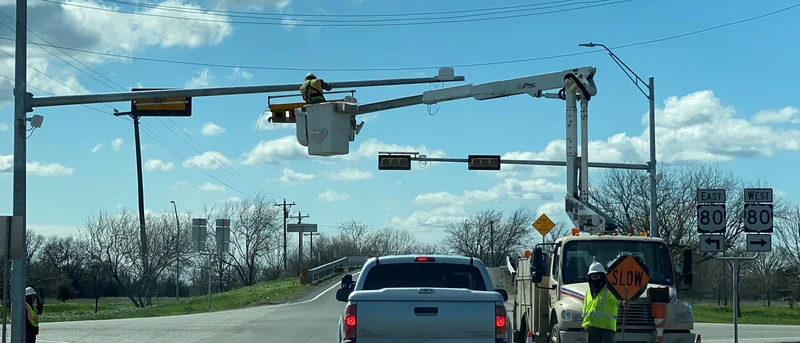 New traffic signal at FM 460, U.S. Highway 80 service road and new traffic configuration for Kaufman County-to-Dallas U.S. Highway 175 commuters
