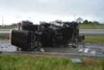 18-wheeler overturns off U.S. Highway 175 in Kaufman, HAZMAT crews en route for fluid cleanup