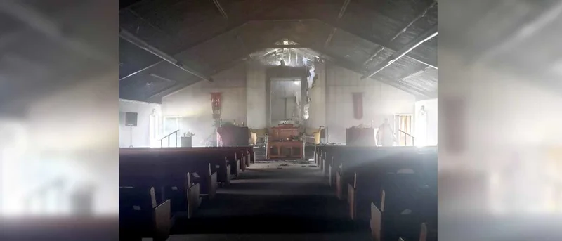 Blackjack Baptist Church damaged in Sunday fire