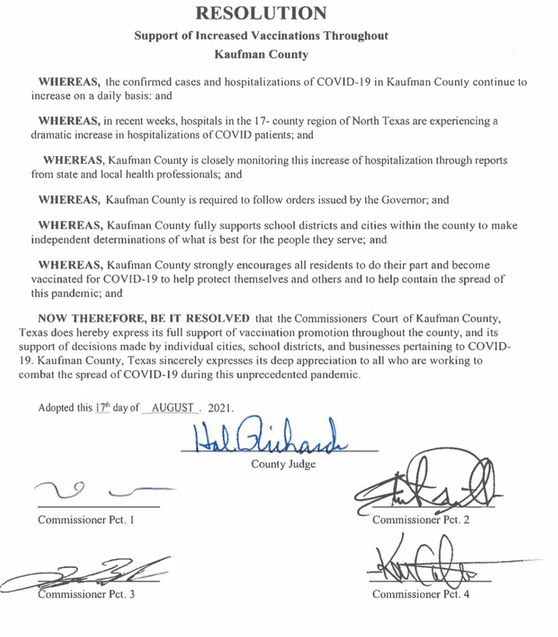 Commissioners Pass Resolution Supporting Local Control and Encouraging Vaccinations
