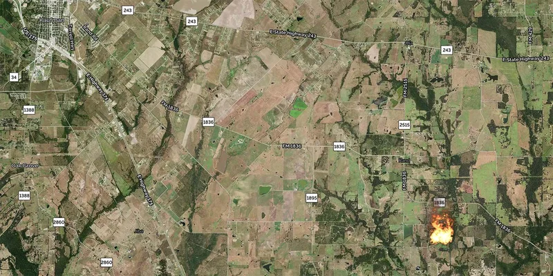 Four Kaufman County-area fire departments extinguish approximate 20-acre fire
