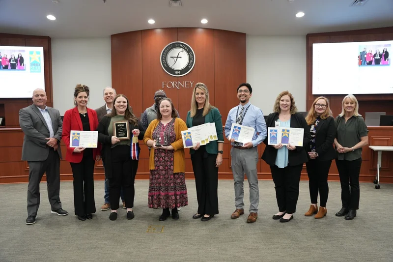 Forney ISD Communications Department received multiple awards at the Texas School Public Relations Association (TSPRA) Annual Conference