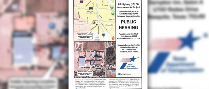 TxDOT to host public hearing, open house on proposed U.S. Highway 80 expansion, June 25