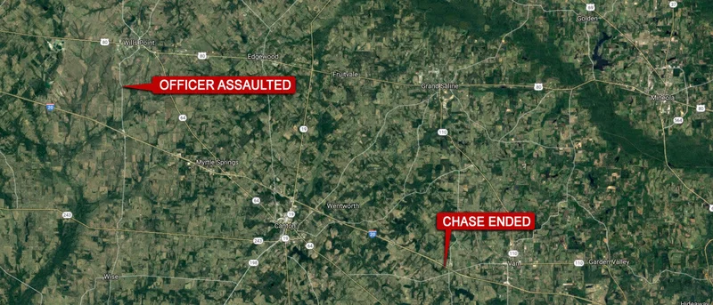 Suspect assaulted Wills Point police officer, stole patrol vehicle, and led police on high-speed chase