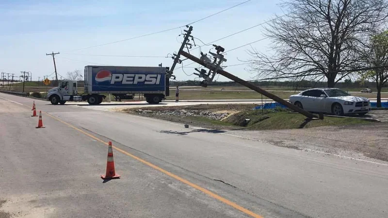 Portion of U.S. Highway 175 frontage road closed due to downed power line