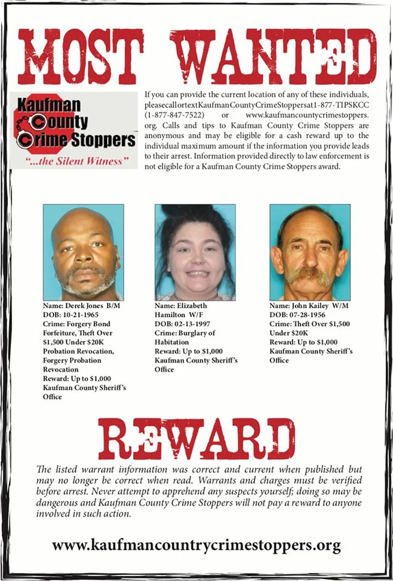 November 2019: Kaufman County's Most Wanted