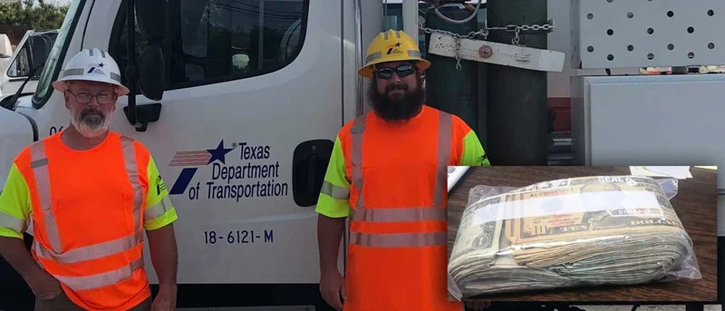 TxDOT workers turn in pile of cash found roadside belonging to North Texas non-profit organization