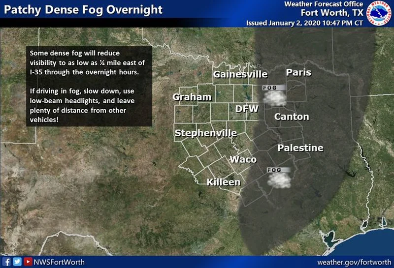 Kaufman County under Dense Fog Advisory until 7 a.m. Friday