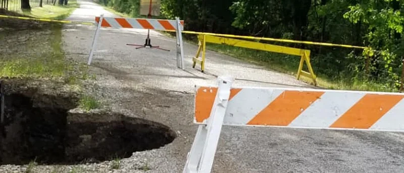 County Road 4084 closed due to washed out bridge