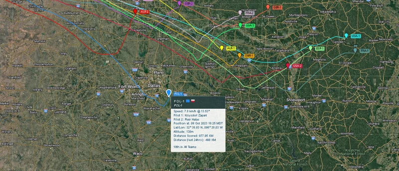 Gas balloon participating in international cross-country race crash lands in Crandall